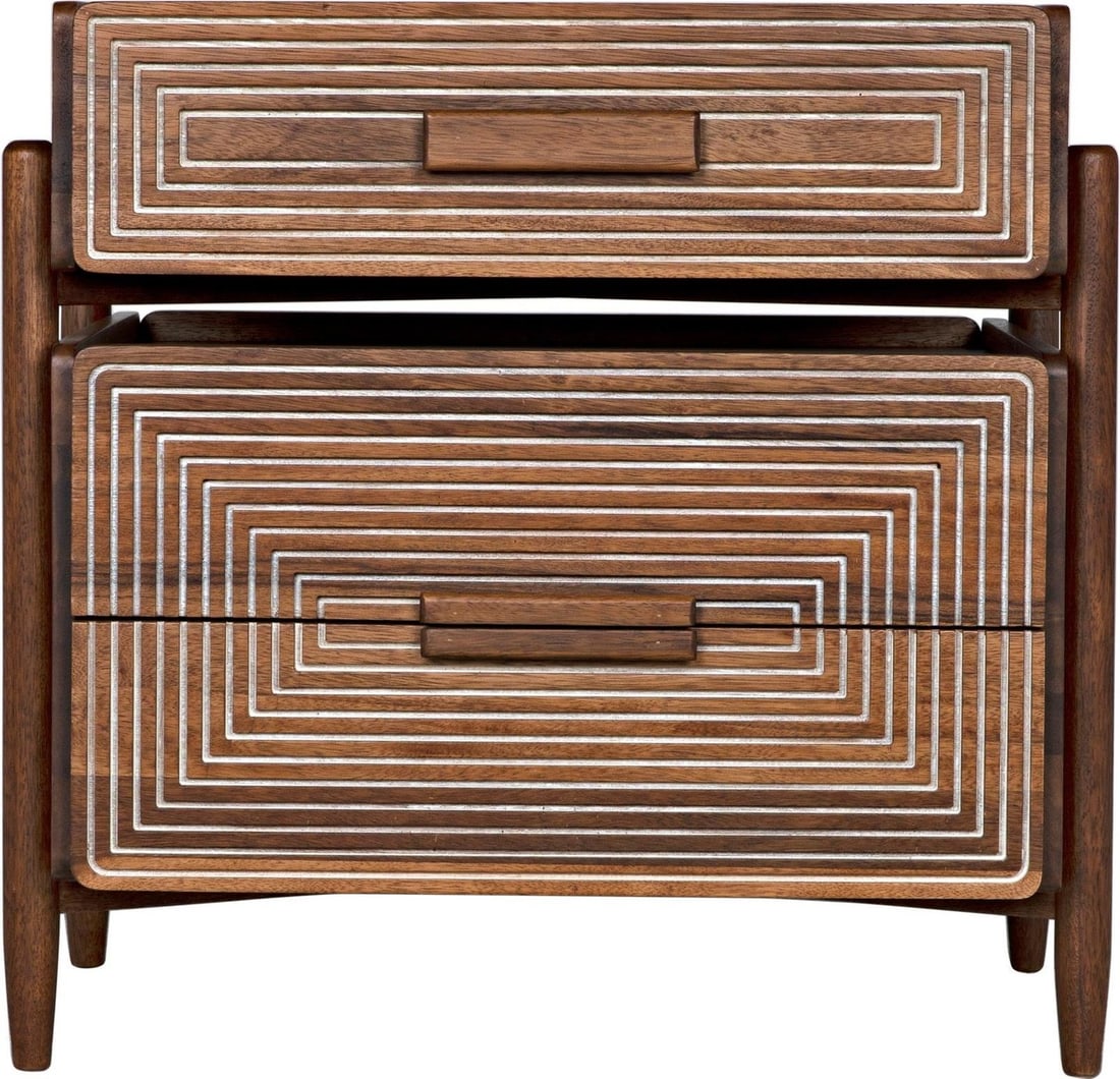 Elegant Noir Savino Dark Walnut Side Table 30H 31W 18D (1 of 7)