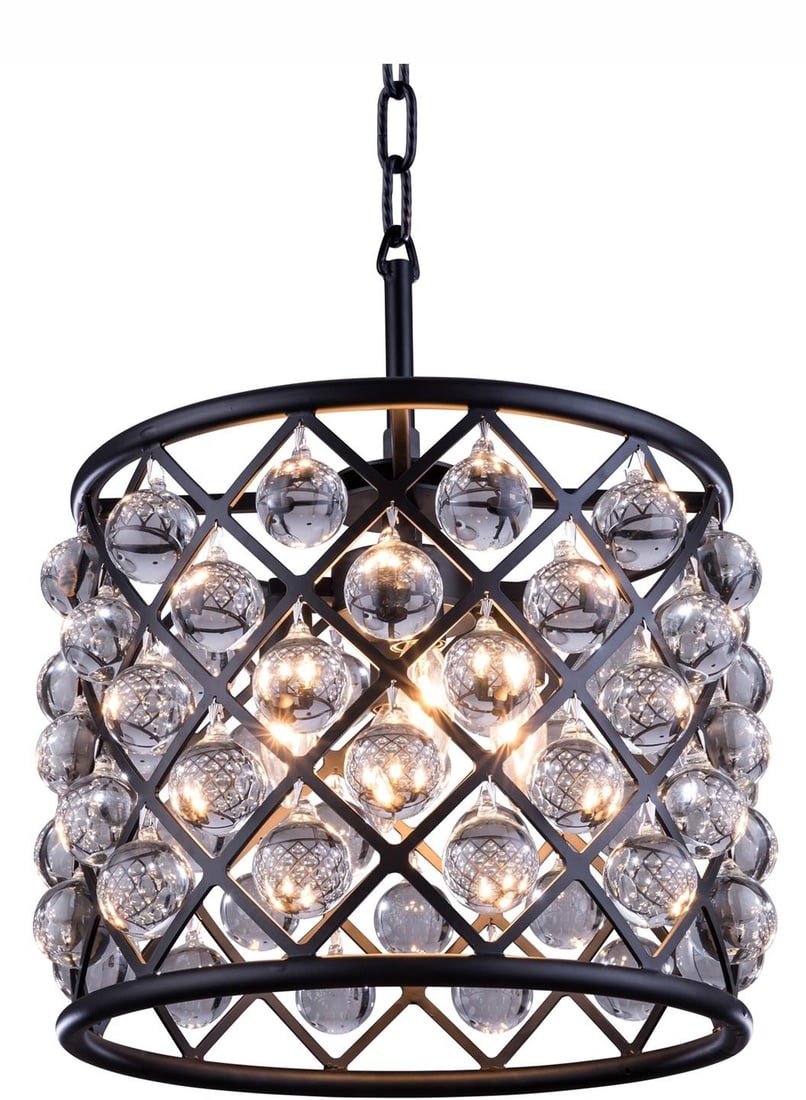Elegant Lighting Madison Collection Crystal Pendant Lamp Royal-Cut Crystal Matte Aged Bronze: Elegant Lighting Madison Collection Crystal Pendant Lamp Royal-Cut Crystal Matte Aged Bronze Illuminate your space with the Madison Collection Crystal Pendant Lamp, an elegant lighting solution that c