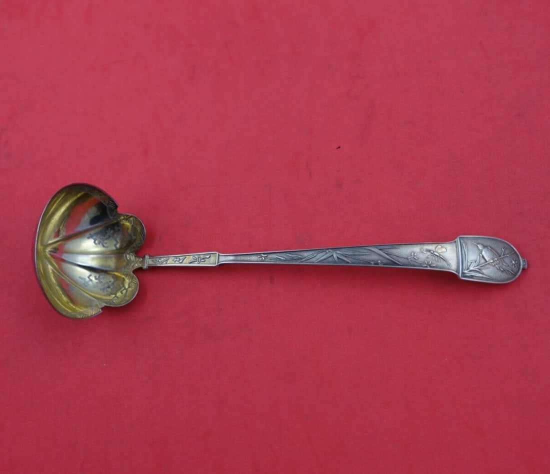 Gorham Japanese Sterling Silver Sauce Ladle Gold Washed 6 3/4 Inch: Gorham Japanese Sterling Silver Sauce Ladle Gold Washed 6 3/4 Inch This exquisite sauce ladle from the Japanese pattern by Gorham is crafted from high-quality sterling silver with a bright-cut gold wa