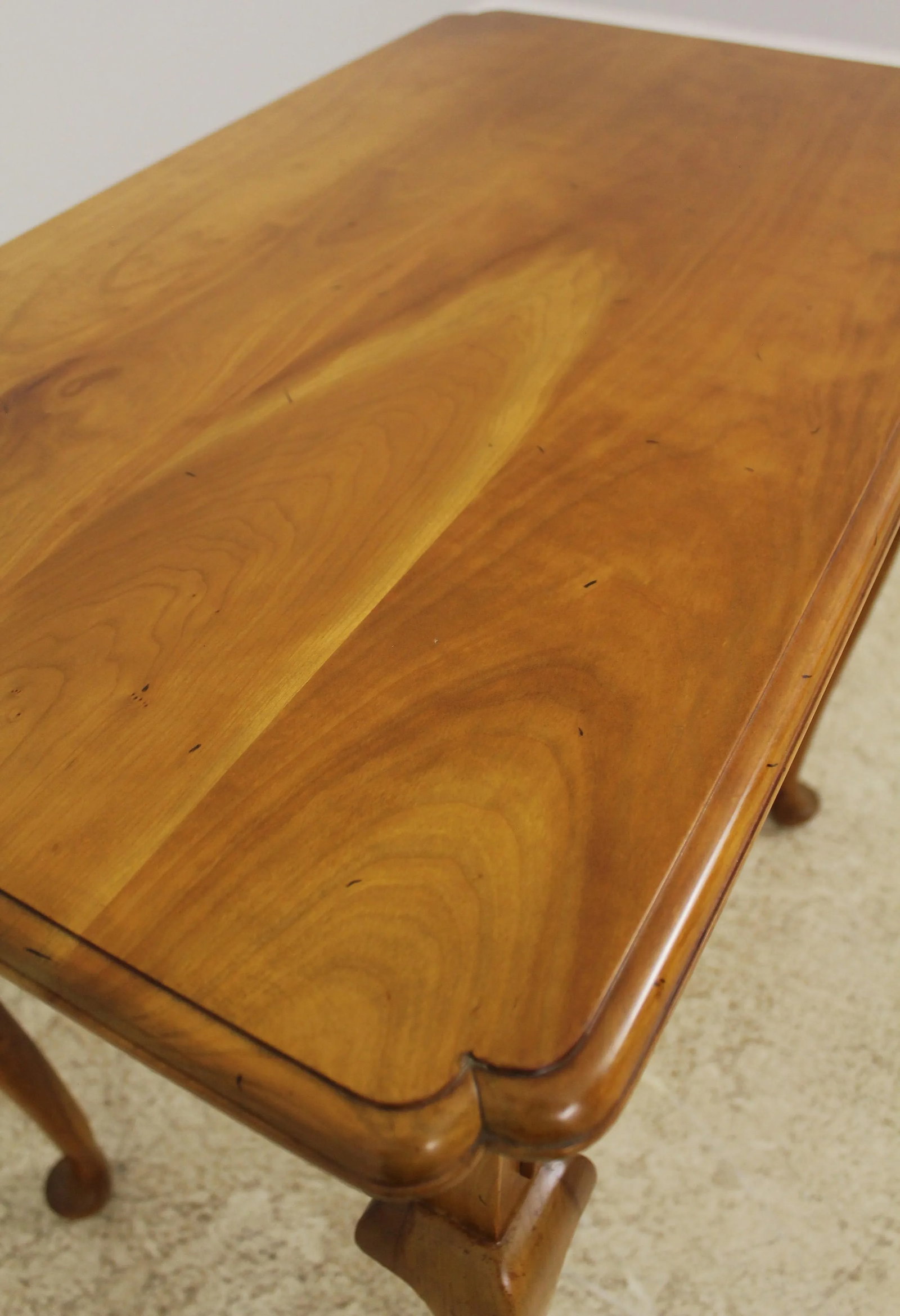 Stickley Queen Anne Cherry Lowboy Table Solid Brass Hardware - 8