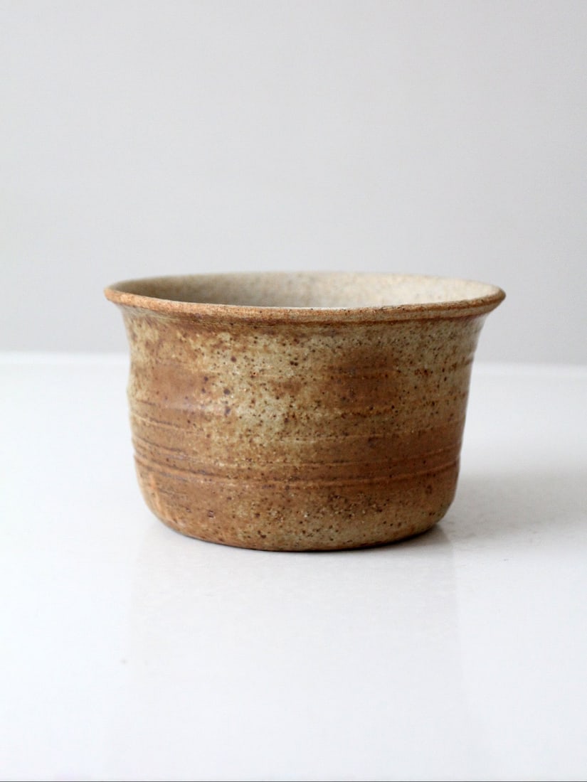 Speckled Studio Pottery Cachepot Bowl 6.25 inch Vintage Handmade (1 of 12)