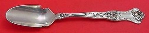 Wallace Peony Sterling Silver Large Cheese Scoop 7 7/8: Wallace Peony Sterling Silver Large Cheese Scoop 7 7/8 This is a large sterling silver cheese scoop in the Peony pattern by Wallace. Measuring 7 7/8 inches in length, this serving piece was crafted in