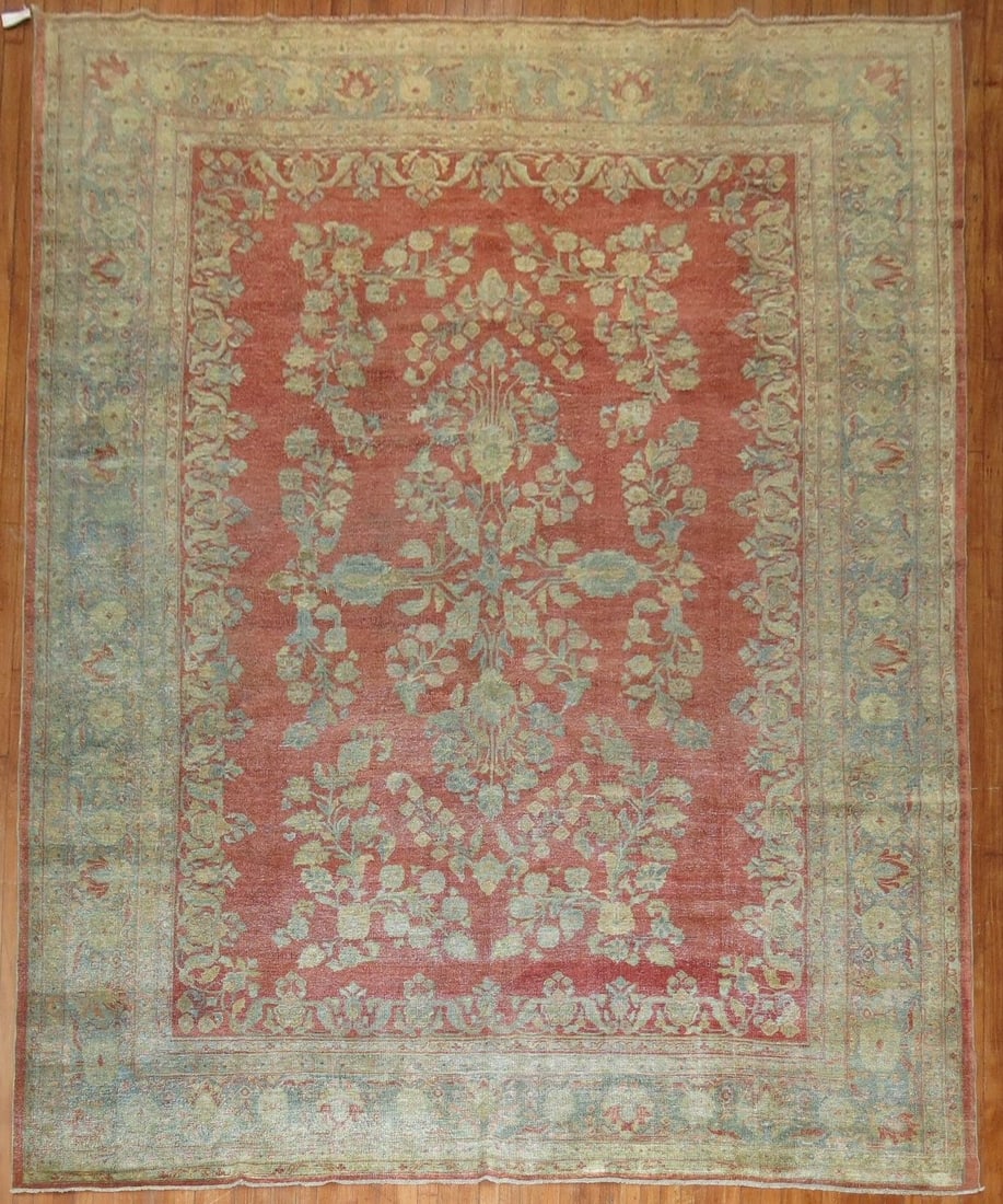 9' 1" x 12' 5" Early 20th Century Persian Sarouk Room Rug (1 of 7)
