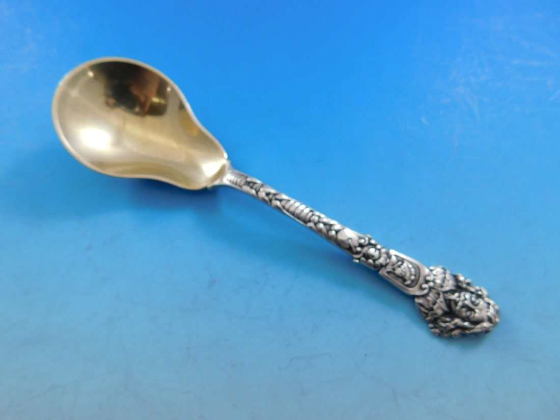 Gorham Old Masters sterling silver sugar spoon gold washed 5 7/8 (1 of 4)