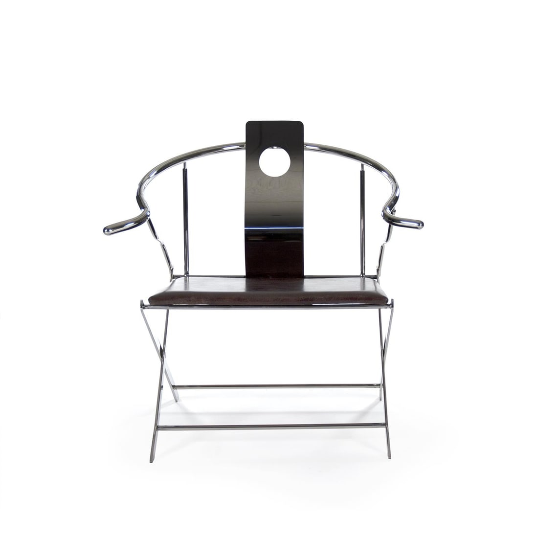 Zentique Azure Arm Chair Silver Finish Leather Teak Rattan Traditional Style (1 of 4)