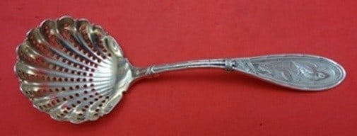 Whiting Japanese Sterling Silver 6 1/2" Sugar Sifter Server: Whiting Japanese Sterling Silver 6 1/2" Sugar Sifter Server Sterling silver sugar sifter in the Japanese pattern by Whiting. The piece dates to the 1850-1899 period and is identified as Japanese aka N