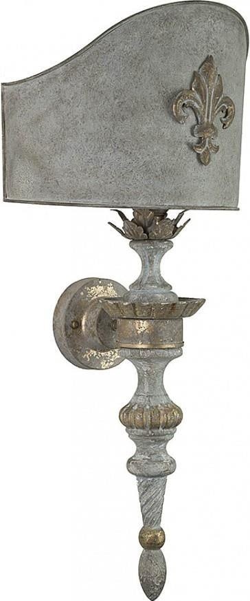 Provence Home French Country Wall Sconce Blue Gold Distressed (1 of 1)