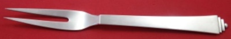 Georg Jensen Pyramid Sterling Silver Serving Fork 8 in 2 Tine: Georg Jensen Pyramid Sterling Silver Serving Fork 8 in 2 Tine A Georg Jensen Pyramid cold meat fork in sterling silver, featuring a 2-tine design and an 8 inch length. Made in Denmark, this serving fo