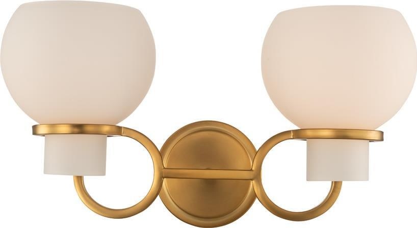 Kalco Ascher 2-Light Double Ring Wall Sconce Winter Brass (1 of 1)
