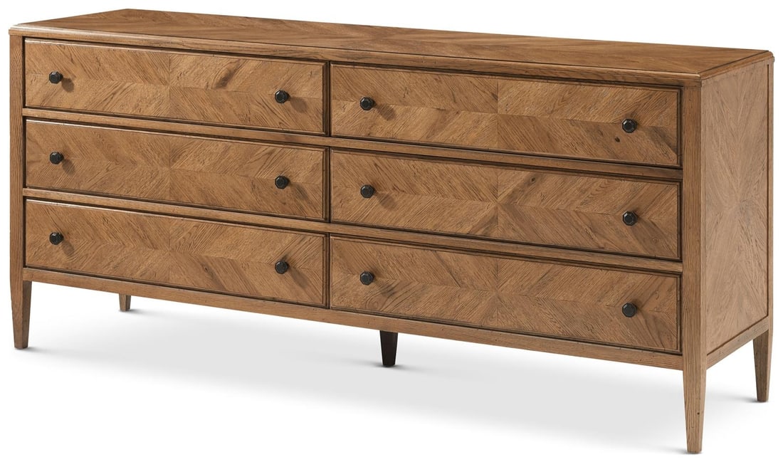 Theodore Alexander Nova Long Dresser Aluminum Solid Wood Veneer: Theodore Alexander Nova Long Dresser Aluminum Solid Wood Veneer This Elegant Nova Long Dresser offers a stylish and functional addition to your space, featuring ample storage with its spacious drawers