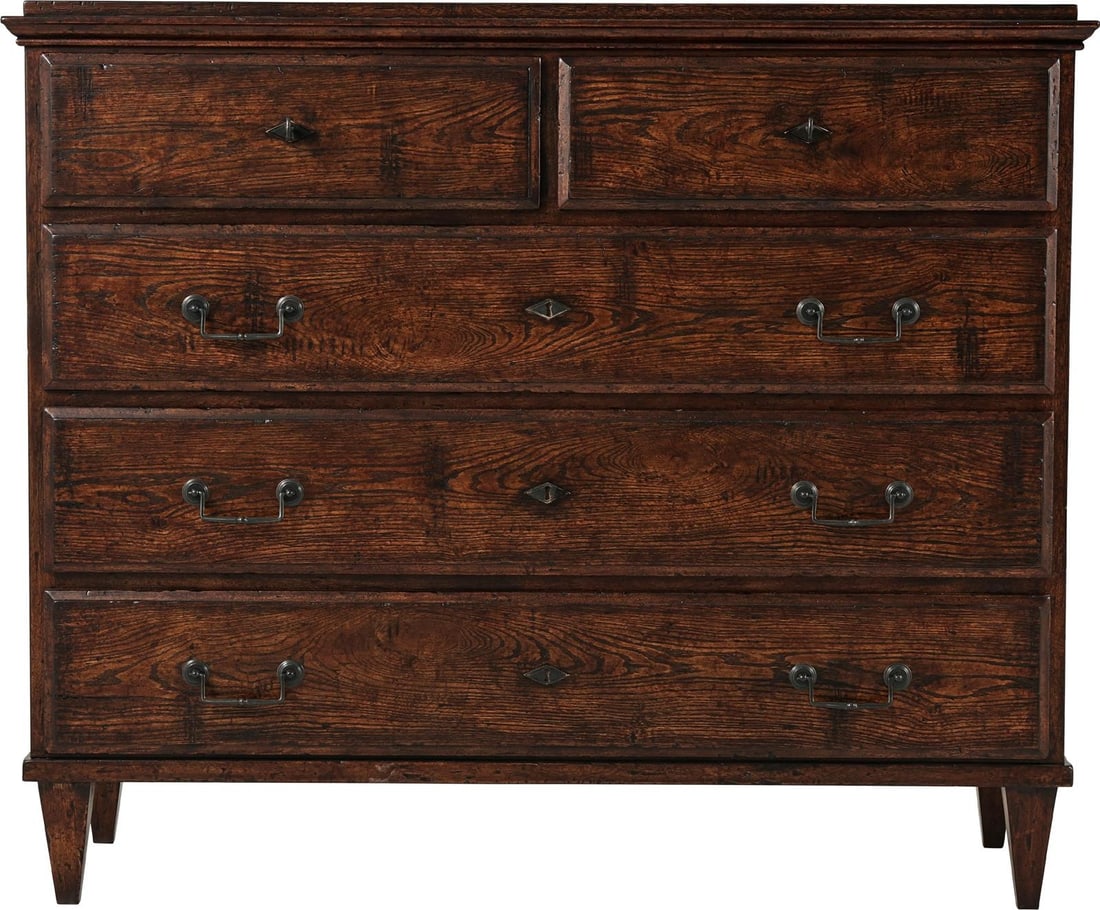 Theodore Alexander Lord Spencer Oak Veneer Chest of Drawers (1 of 2)