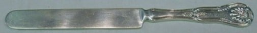 Wood & Hughes New King Sterling Silver Tea Knife 8 1/8": Wood & Hughes New King Sterling Silver Tea Knife 8 1/8" Introducing the New King Sterling Tea Knife by Wood & Hughes, a classic addition to your flatware collection. Crafted from high-quality sterling