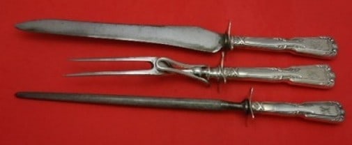 Reed & Barton Chambord Sterling Silver 3 Piece Roast Carving Set: Reed & Barton Chambord Sterling Silver 3 Piece Roast Carving Set This is a three-piece roast carving set in the Chambord pattern by Reed & Barton. Each piece features a sterling silver hollow handle a
