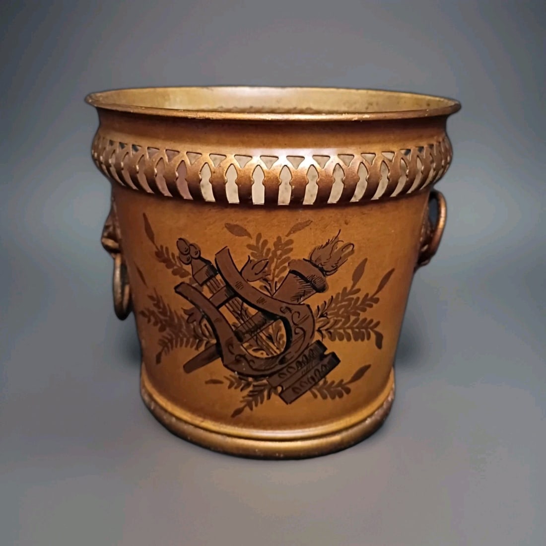 French Empire style tole cache pot urn planter 5 in France (1 of 17)
