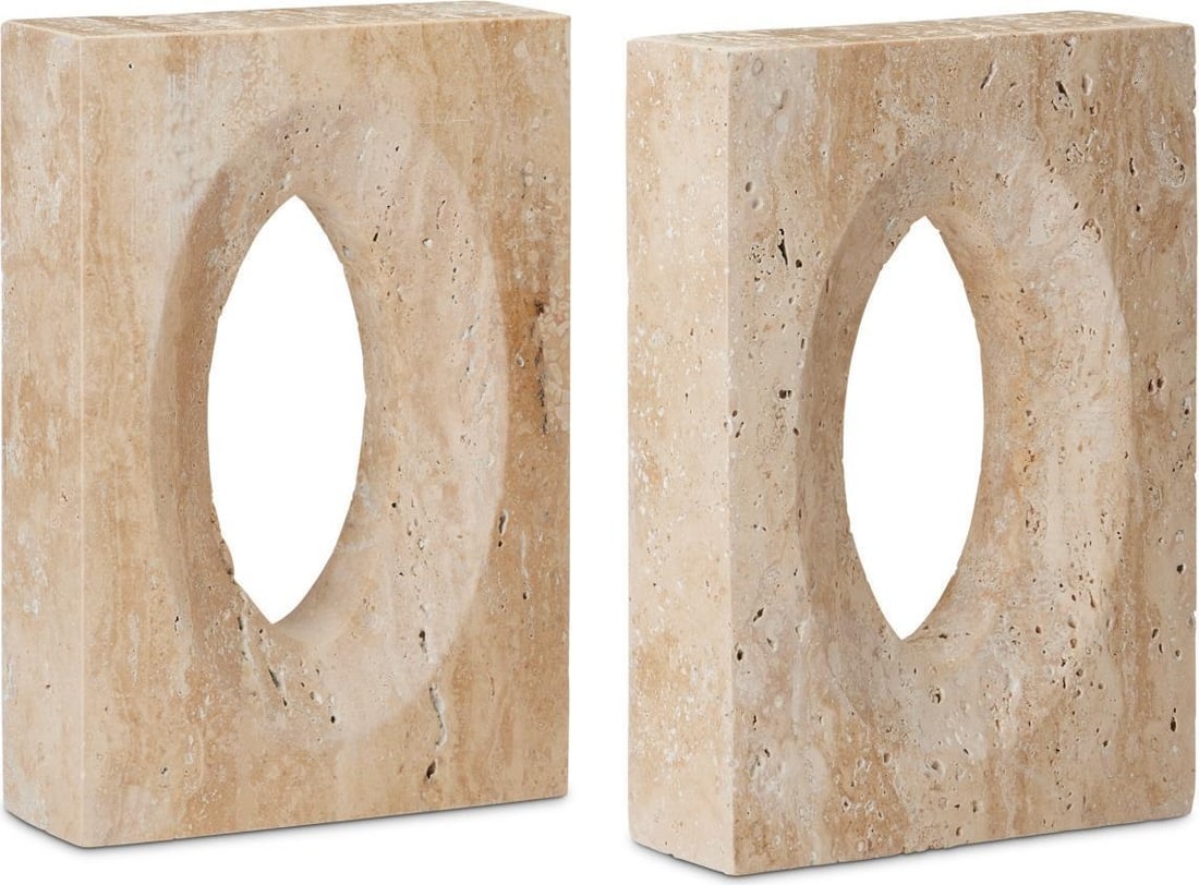 Currey Demi Natural Stone Bookends 8H 5.5W 2D (1 of 2)