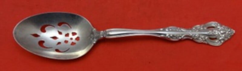 Oneida Michelangelo Sterling Silver Pierced Serving Spoon 8 1/4" (1 of 1)
