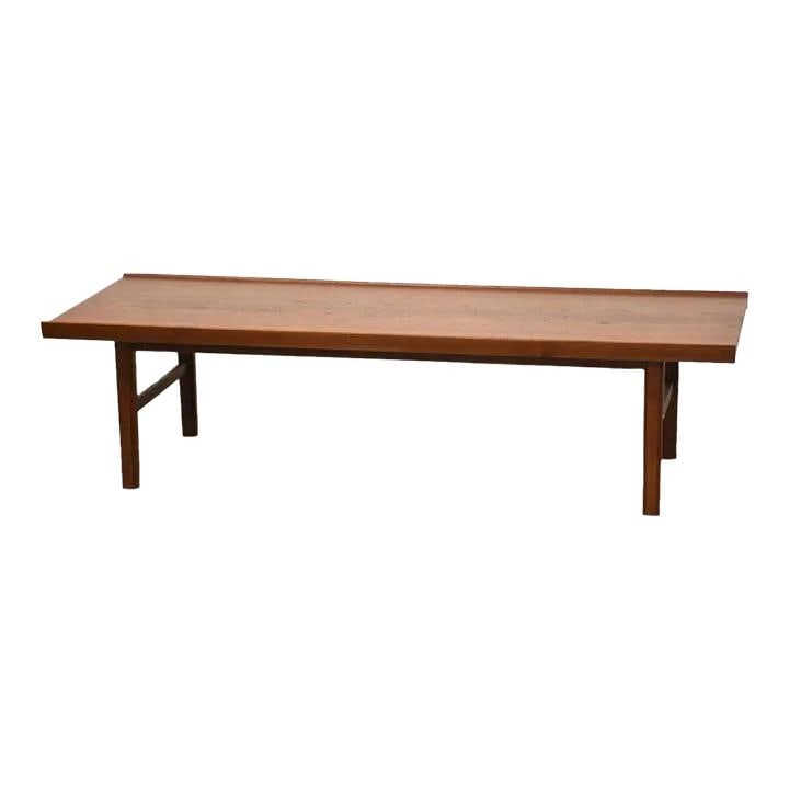 1960s A/S Randers Mid Century Teak Coffee Table: 1960s A/S Randers Mid Century Teak Coffee Table This elegant mid-century modern coffee table, crafted from premium teak, features lipped sides and showcases the craftsmanship of A/S Randers Mobelfabri