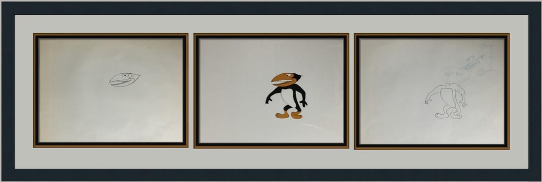 Heckle and Jeckyl Original Hand Painted Production Cel 1970s Framed Art (1 of 4)