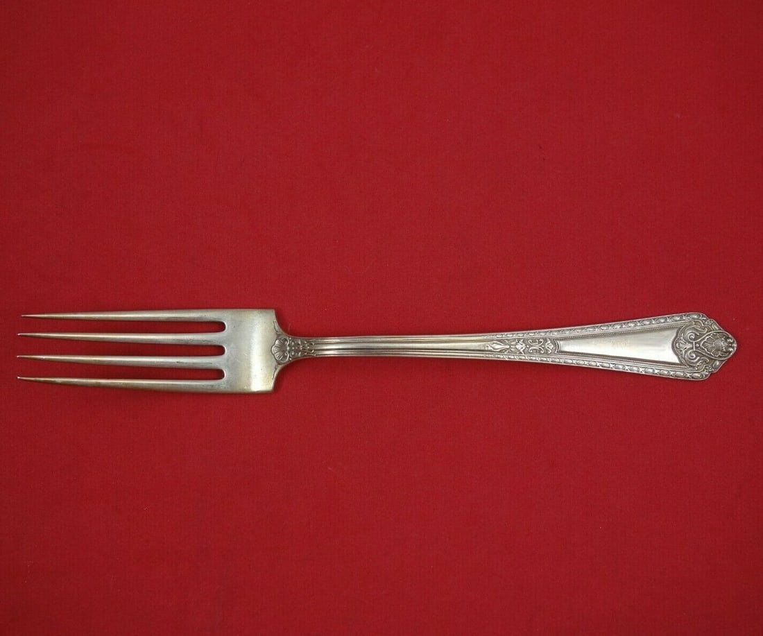 Watson Navarre Sterling Silver Dinner Fork 7 3/4 Inch Antique Flatware: Watson Navarre Sterling Silver Dinner Fork 7 3/4 Inch Antique Flatware This exquisite dinner fork is part of the Navarre pattern by Watson, crafted from high-quality sterling silver. Measuring 7 3/4 i