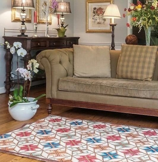Camp Pinnacle Early American Style Rug 2x8 Hooked Burlap Back (1 of 1)