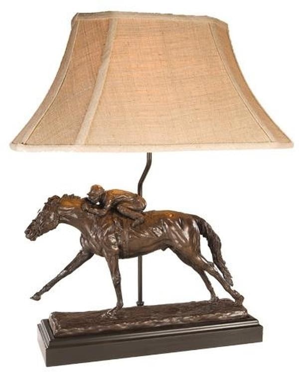 American-Made Equestrian Horse & Jockey Sculpture Table Lamp: American-Made Equestrian Horse & Jockey Sculpture Table Lamp This item is made at time of order. Please allow 42 to 70 days for production. Illuminate your space with this stunning American-Made Horse