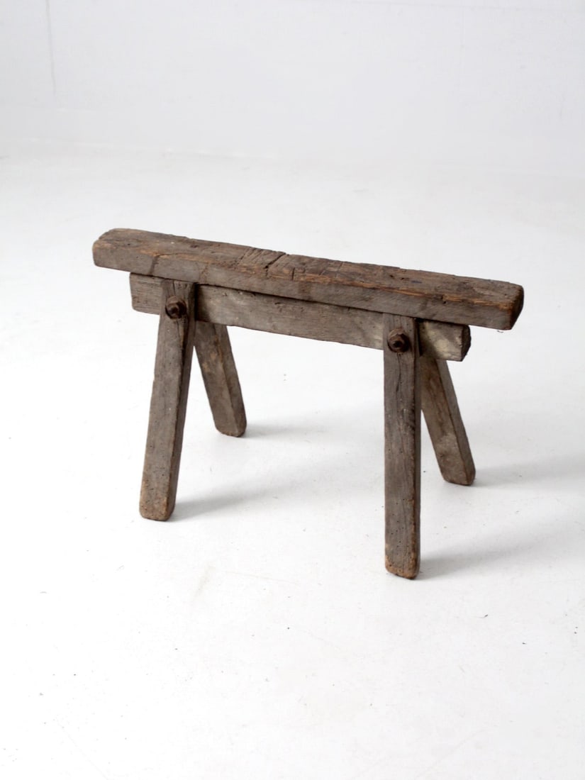 Vintage Antique Saw Horse Rustic Industrial Decor 15.75" Height: Vintage Antique Saw Horse Rustic Industrial Decor 15.75" Height Discover this charming antique sawhorse, featuring inverted V-shaped legs and a beautifully weathered top flange. With its rustic indust