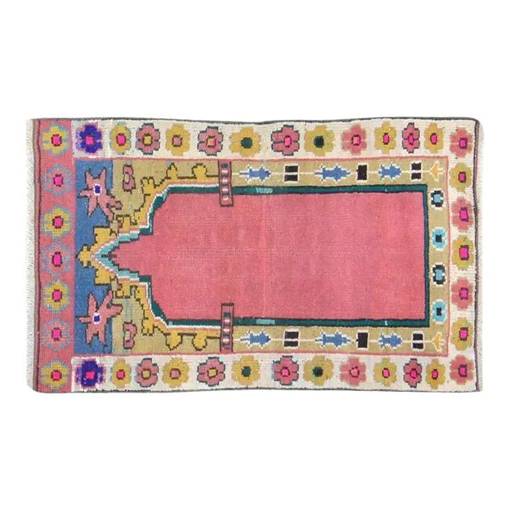 Handmade Anatolian Wool Accent Rug 2'2" x 3'7" Vintage Turkish Design (1 of 5)
