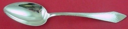 Durgin Chatham Hammered Sterling Silver Serving Spoon 8.75 inches: Durgin Chatham Hammered Sterling Silver Serving Spoon 8.75 inches This exquisite serving spoon showcases the Chatham Hammered pattern by Durgin, crafted from high-quality sterling silver. Measuring 8 