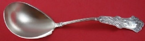 Whiting Alhambra Sterling Silver Gravy Ladle 8 Inch Stippled Design (1 of 1)