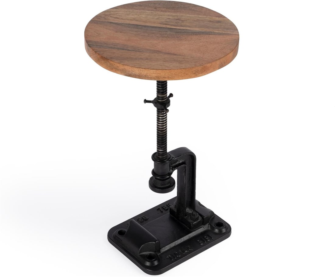 Butler Industrial Side Table Cast Iron Mango Wood Vintage Style (1 of 7)
