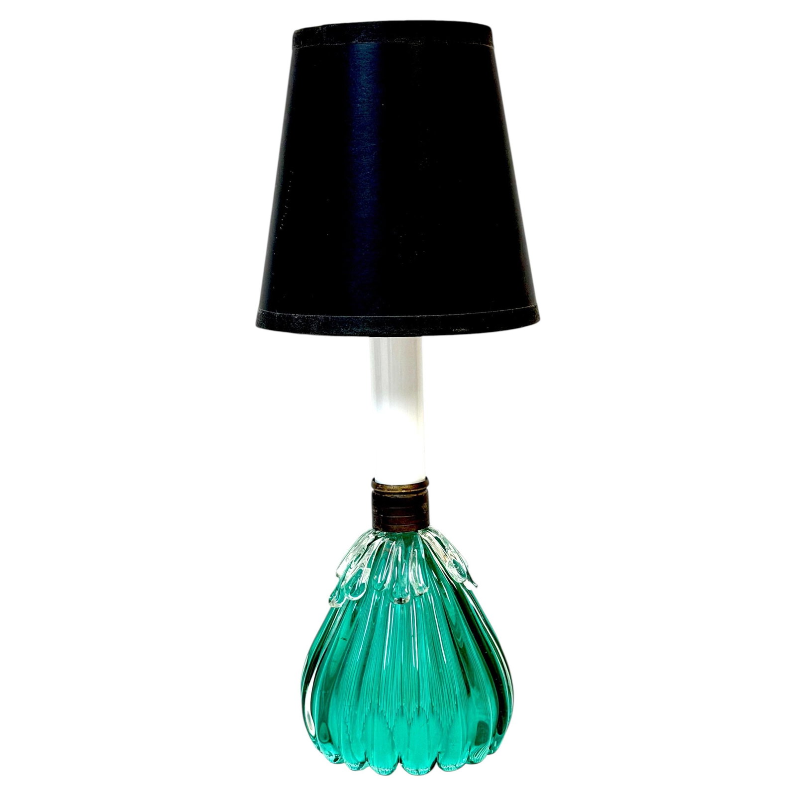 Italian Murano Glass Table Lamp by Archimede Seguso in Emerald Green (1 of 16)