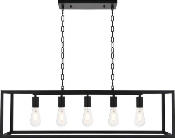 Elegant Lighting Resolute Black Metal Pendant Light Mid-Century Modern (1 of 1)