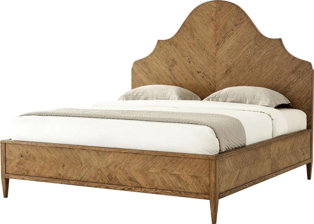 Theodore Alexander Nova Rustic Oak King Bed Solid Wood: Theodore Alexander Nova Rustic Oak King Bed Solid Wood Transform your bedroom with the Theodore Alexander Rustic Oak King Bed, a beautifully crafted piece from the Nova collection. This bed is made fr