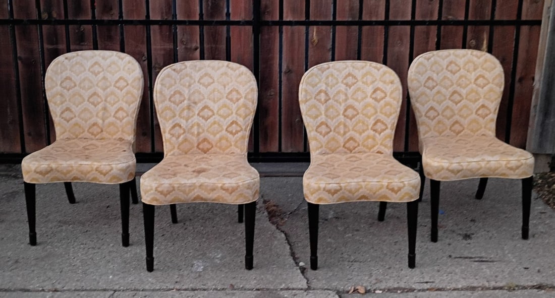 Set of 4 Dunbar MCM chairs in original beige fabric (1 of 18)