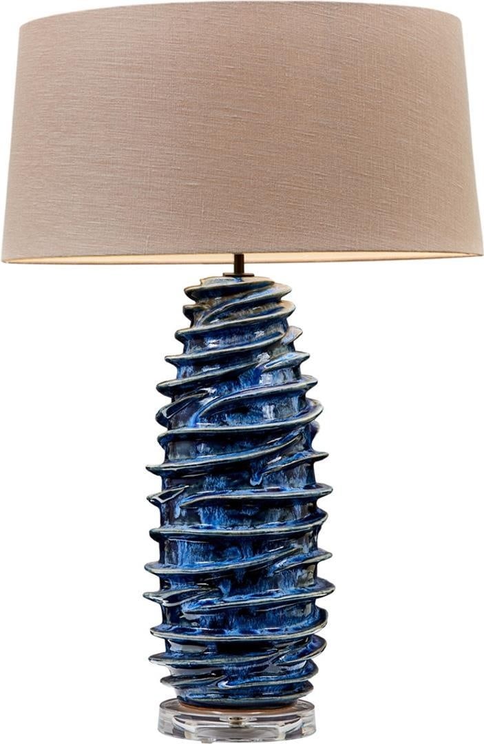 26 Inch Blue Coral Ceramic Lamp Ocean Inspired Design: 26 Inch Blue Coral Ceramic Lamp Ocean Inspired Design Illuminate your space with this elegant ocean-inspired blue coral lamp, designed to evoke the serene beauty of the sea. This layered blue lamp is 