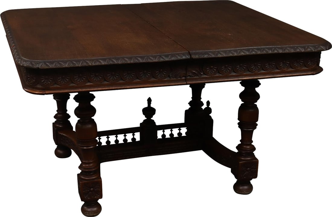 French Antique Dining Table Brittany Style 1890 Chestnut Wood (1 of 7)