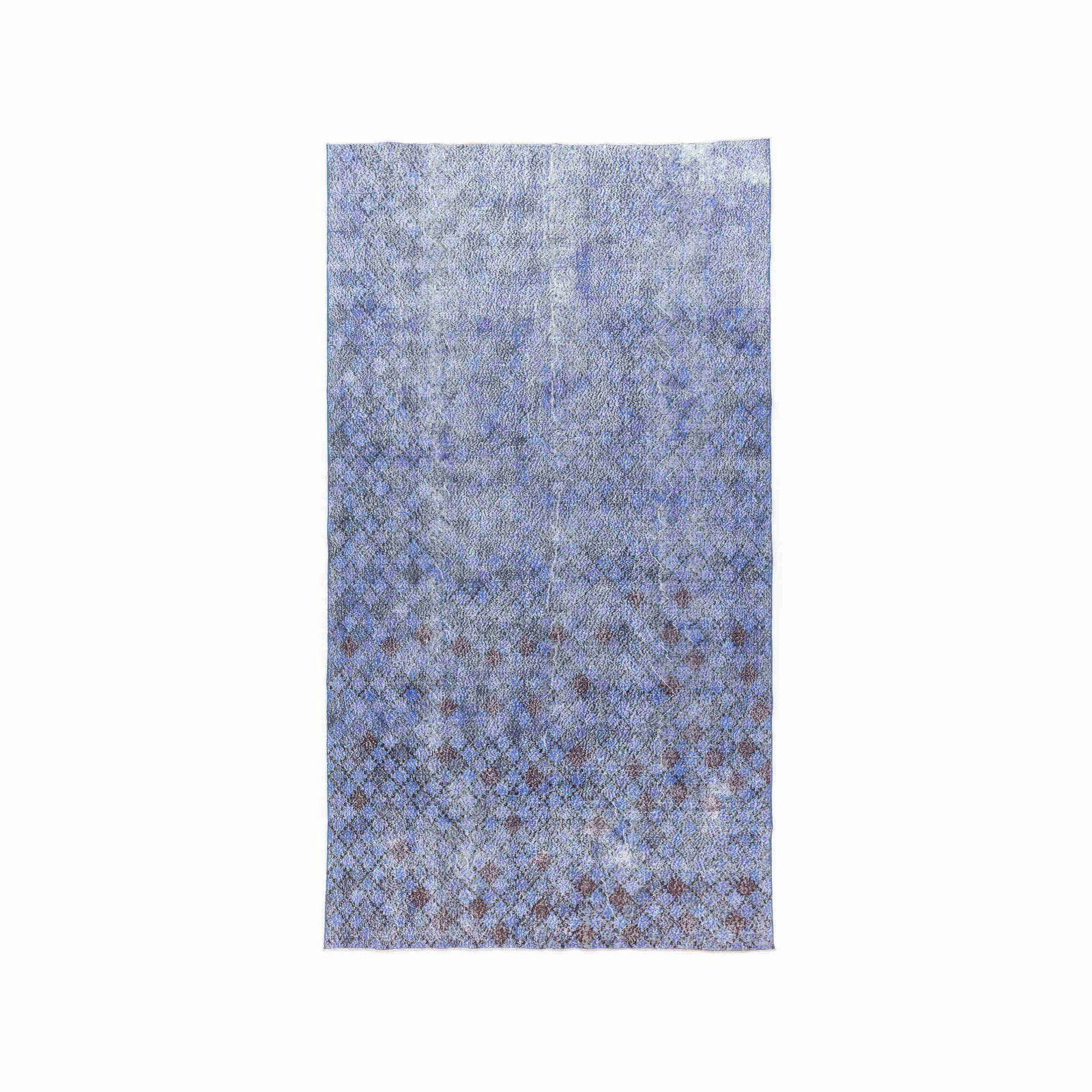 Handmade Vintage Wool on Cotton Carpet 77.6 x 141.7 Inches: Handmade Vintage Wool on Cotton Carpet 77.6 x 141.7 Inches This authentic handmade vintage carpet showcases a unique blend of wool on cotton, crafted with meticulous attention to detail. Originating f