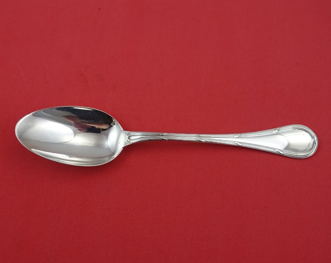 Puiforcat Bougainville Sterling Silver Dessert Spoon 7 5/8 inches: Puiforcat Bougainville Sterling Silver Dessert Spoon 7 5/8 inches This exquisite dessert spoon is part of the Bougainville pattern by Puiforcat, crafted in France from high-quality sterling silver. Me