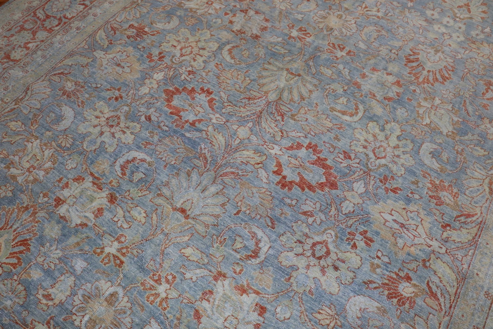 8' 9" x 12' 1" Sultanabad Mahal Room Rug Blue Field (1 of 7)