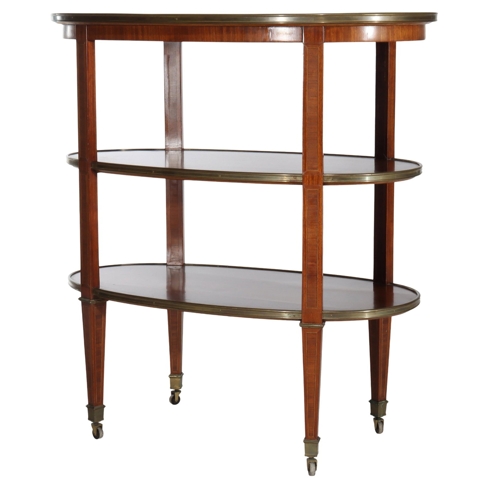 Three-Tier Rosewood Regency Breakfast Server With Brass Inlay 19th Century (1 of 14)