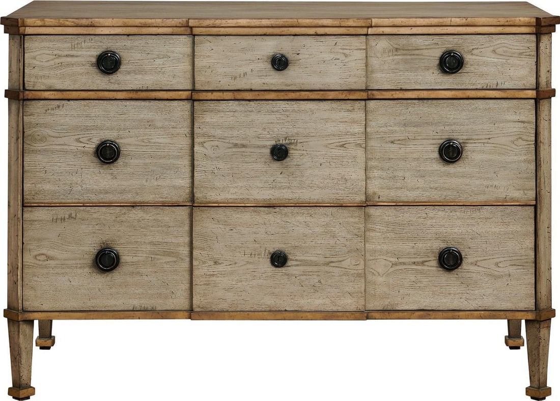 Port Eliot French Country Chest in Blue Light Ash (1 of 2)