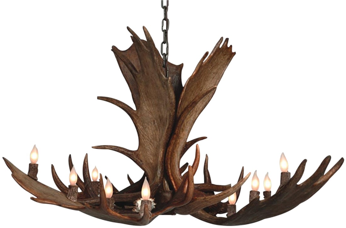 Customizable 12-Light Lodge Style Antler Chandelier (1 of 2)