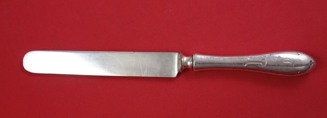 Shreve & Co. Fourteenth Century Sterling Silver Dinner Knife Mono D: Shreve & Co. Fourteenth Century Sterling Silver Dinner Knife Mono D This exquisite dinner knife from the Fourteenth Century pattern by Shreve & Co. is a stunning example of sterling silver craftsmansh
