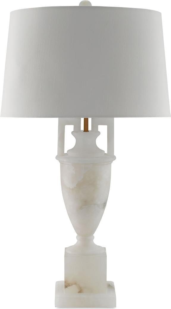 Clifford White Neo-Classical Table Lamp by Currey 32.5 Inches: Clifford White Neo-Classical Table Lamp by Currey 32.5 Inches Illuminate your space with the Clifford White Table Lamp, a perfect blend of elegance and functionality. This stunning urn-shaped lamp fea