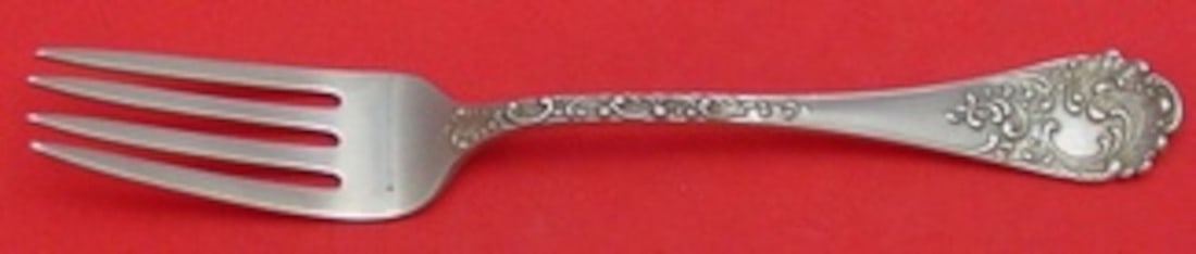Sterling Silver Regular Fork Maintenon Pattern by Shiebler 7 1/8 Inch: Sterling Silver Regular Fork Maintenon Pattern by Shiebler 7 1/8 Inch This is a sterling silver regular fork in the Maintenon pattern by Shiebler, crafted in the United States between 1850 and 1899. T