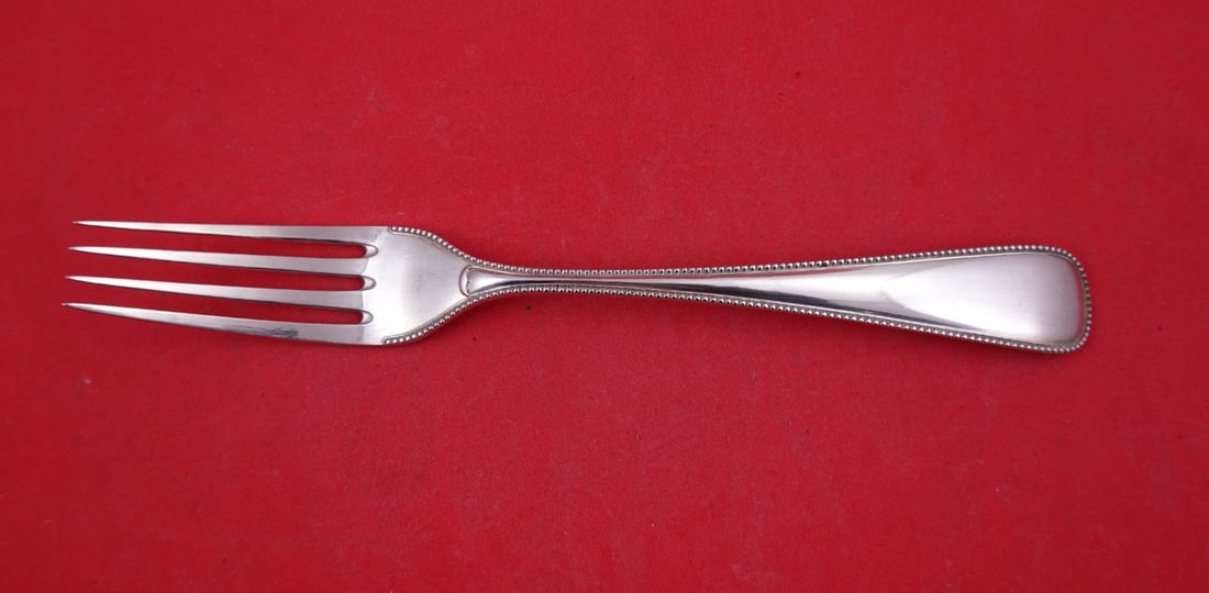 A. Dragsted Beaded Sterling Silver 8 3/8 Dinner Fork: A. Dragsted Beaded Sterling Silver 8 3/8 Dinner Fork A sterling silver dinner fork in the Beaded pattern by A. Dragsted. It is not monogrammed and is in excellent pre-owned condition. Made in Denmark.