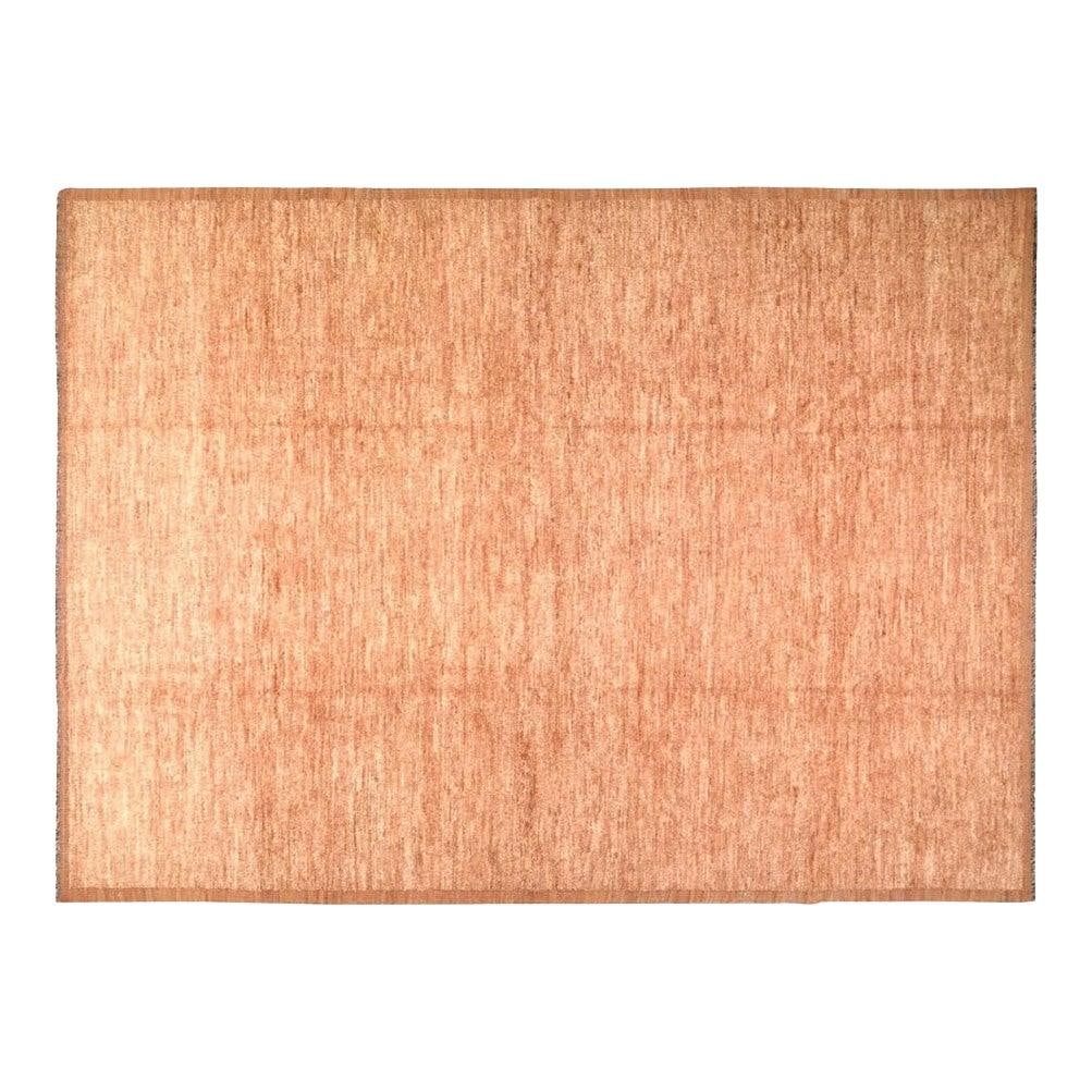 10'2 x 14'1 Wool Area Rug in Moroccan Style Orange: 10'2 x 14'1 Wool Area Rug in Moroccan Style Orange This Moroccan hand-knotted wool rug features a soft texture and a vibrant orange color. Crafted from wool, it is designed to provide comfort and visu