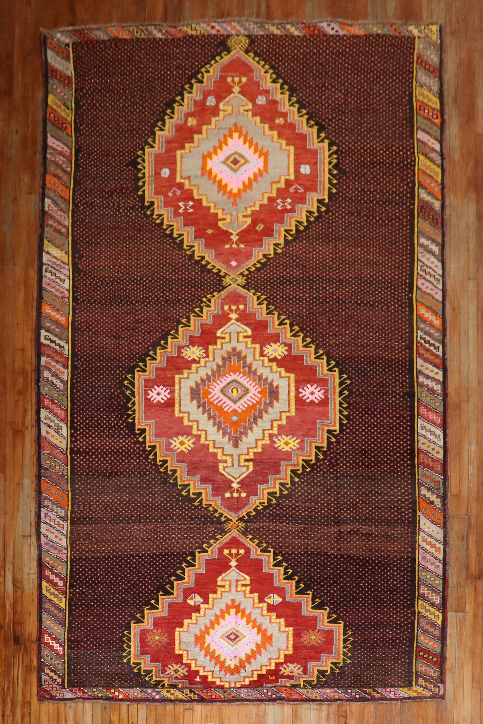 8' 8" x 16' 2" Turkish Kars Gallery Rug: 8' 8" x 16' 2" Turkish Kars Gallery Rug Mid-20th century Turkish Kars gallery rug in corridor size. This pre-owned rug features the Kars type and a gallery format. Specifications Origin: Turkey Type: 