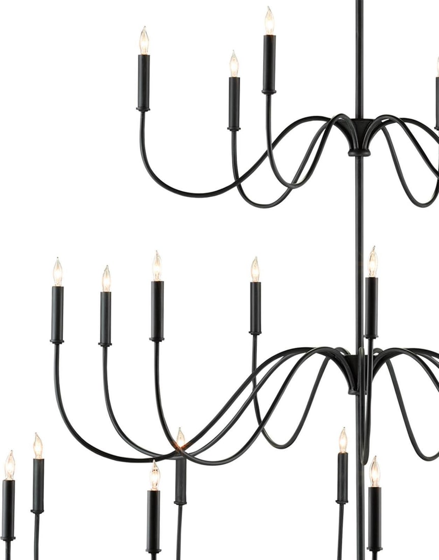 Currey Tirrell Adjustable Black Chandelier 61H 58W 58D (1 of 4)