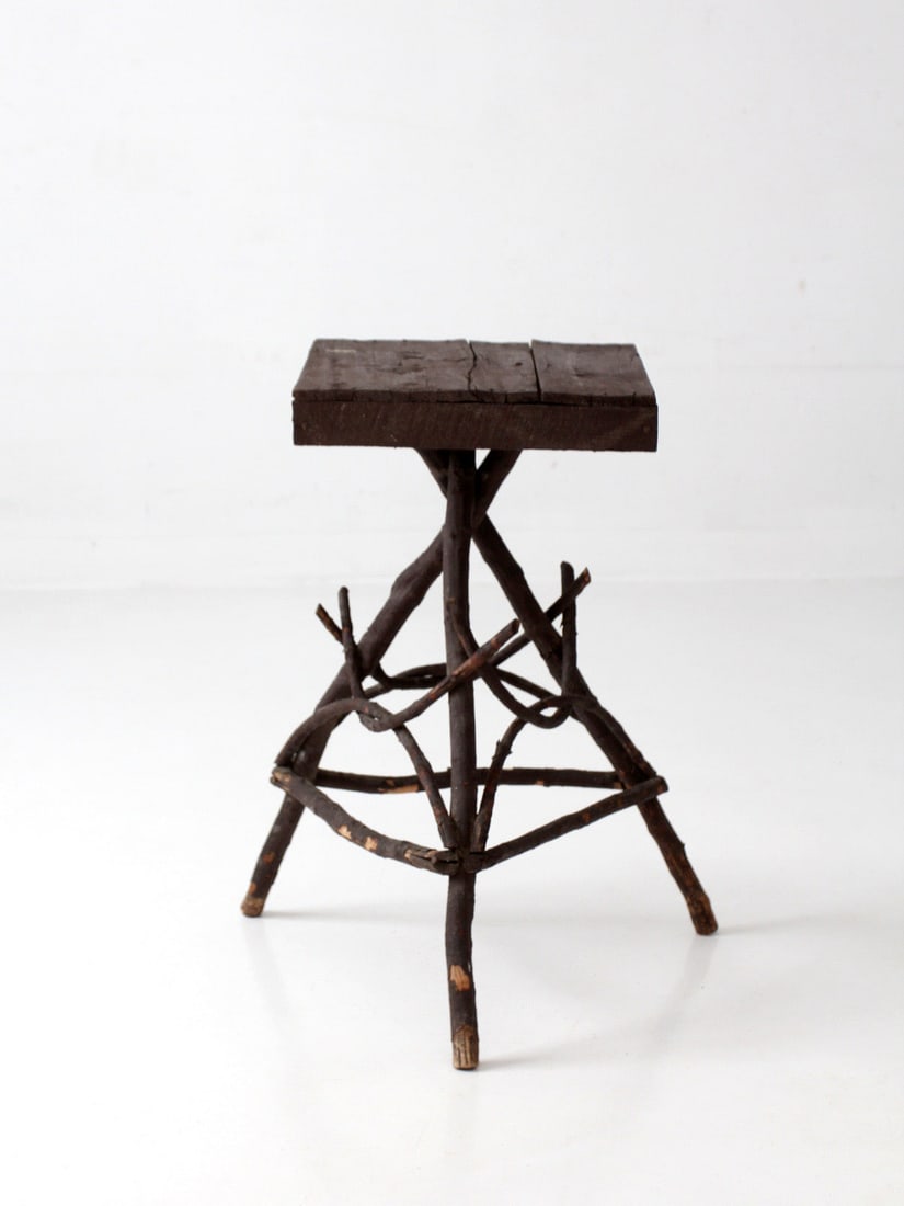Rustic Twig Accent Table Adirondack Camp Style 27 inch (1 of 18)